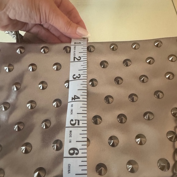 Melie Bianco Metallic Studded Bag - Picture 8 of 10